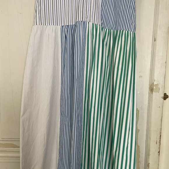 Plan C Striped Blue and Green Maxi Dress - Picture 3 of 10